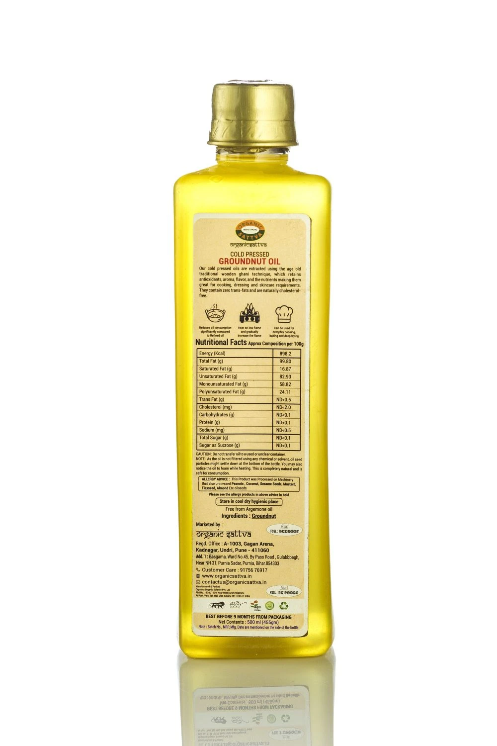 Organic sattva Cold Pressed Groundnut Oil