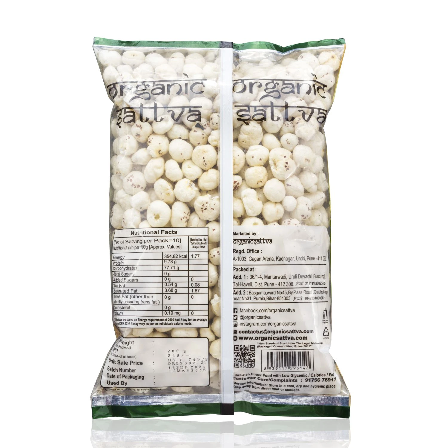 Organic Sattva Premium Raw Makhana