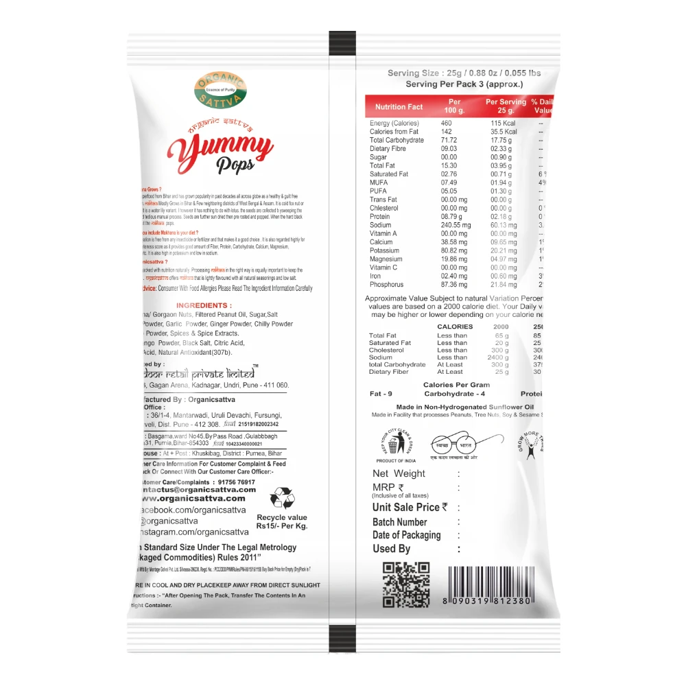 Organic Sattva Indian Spices Makhana