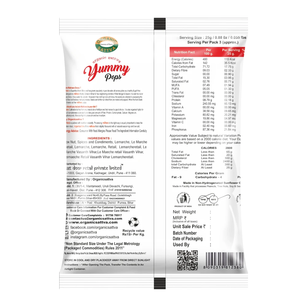 Organic Sattva Mumbai Chat Makhana