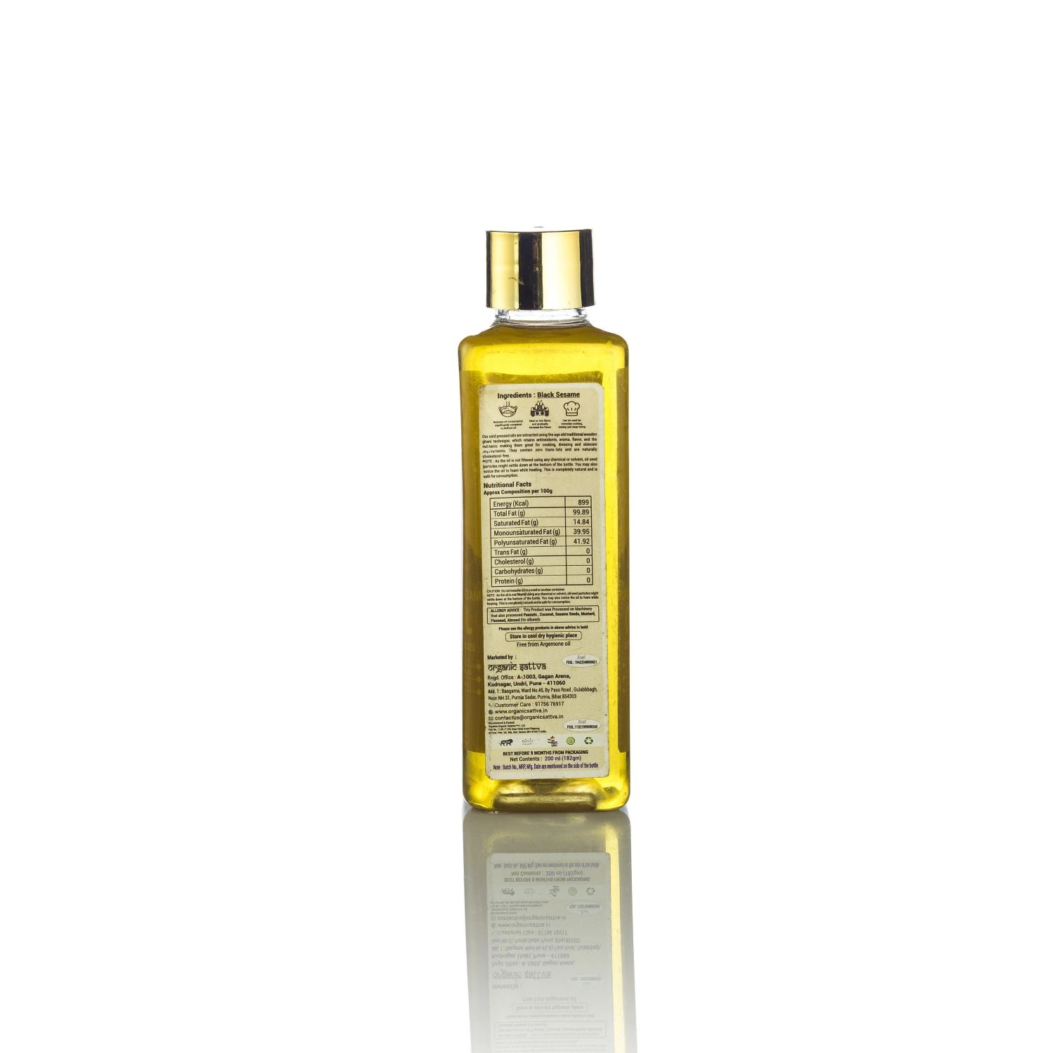 Organic Sattva Cold Pressed Black Sesame Oil