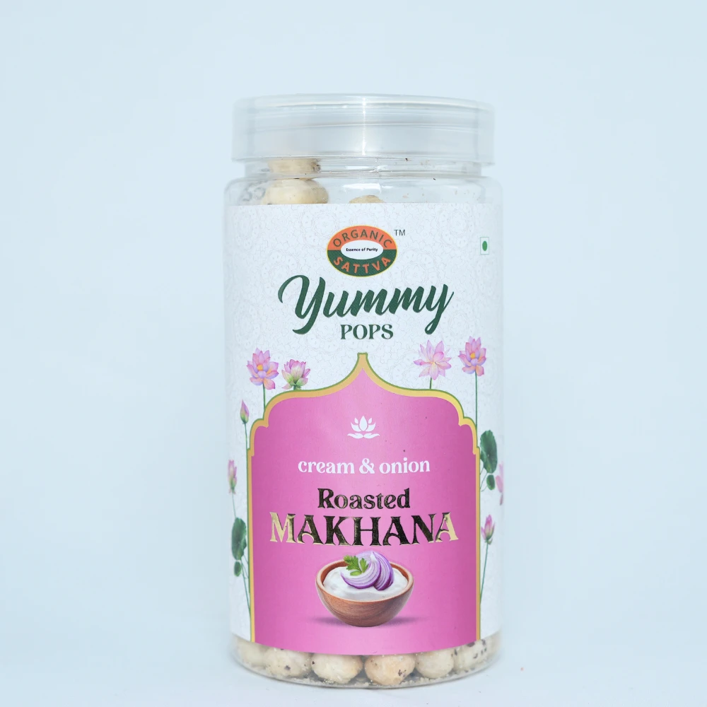 Cream And Onion Flavoured Makhana | Organic Sattva