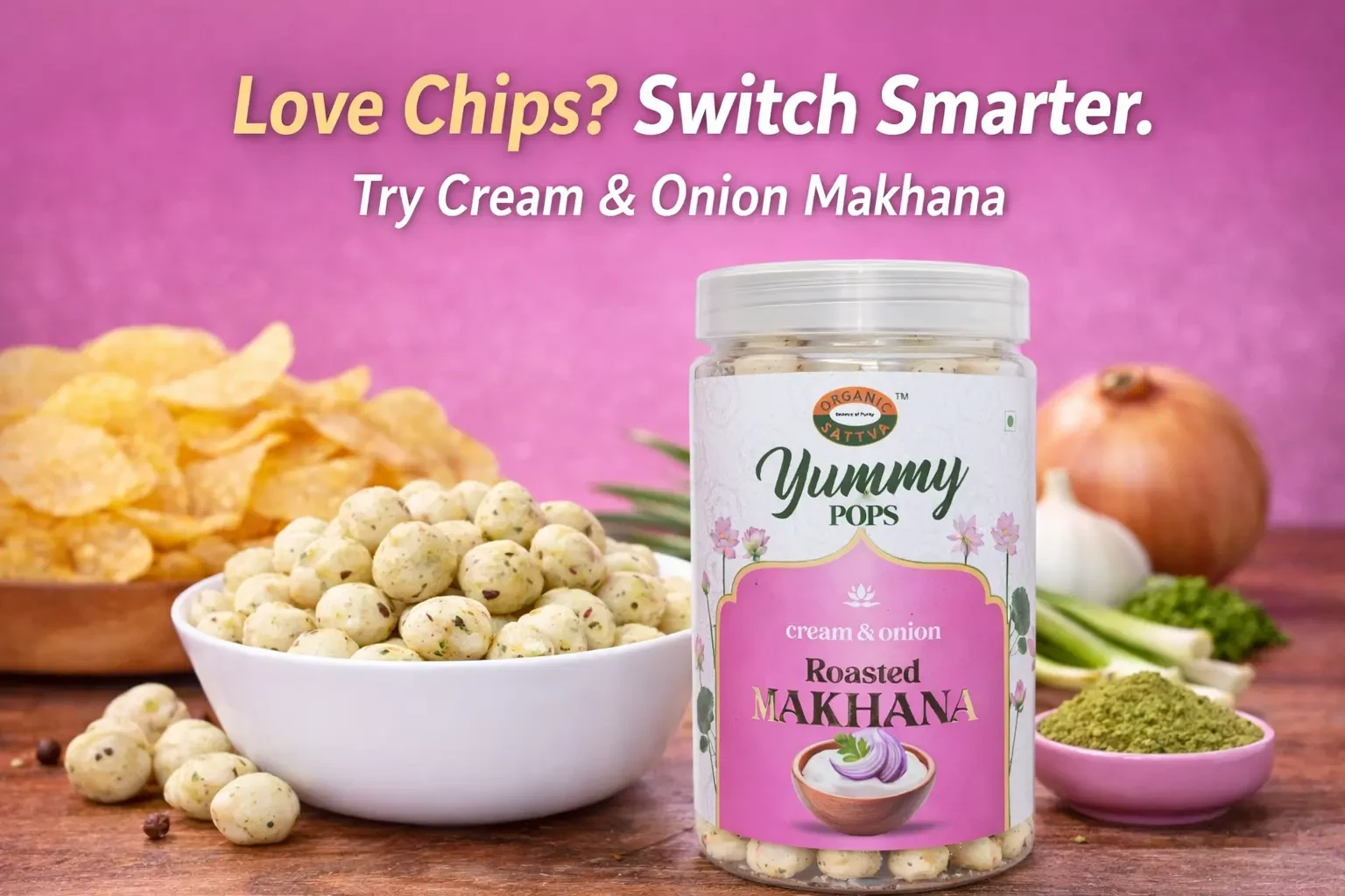 Cream & Onion Makhana: A Guilt-Free Alternative to Chips