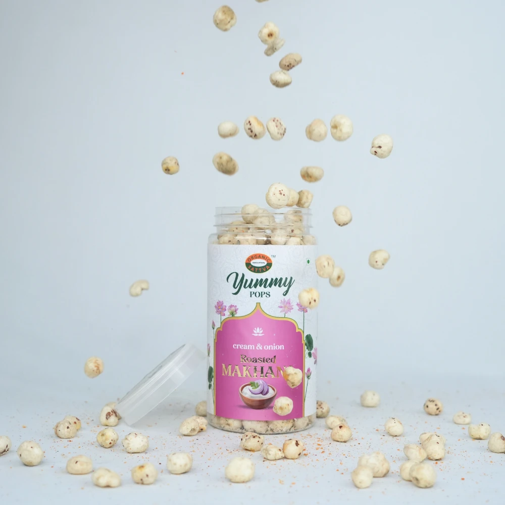 Cream And Onion Flavoured Makhana | Organic Sattva