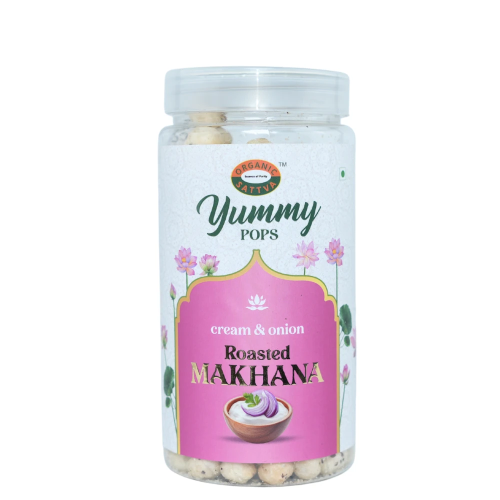 Cream And Onion Flavoured Makhana | Organic Sattva